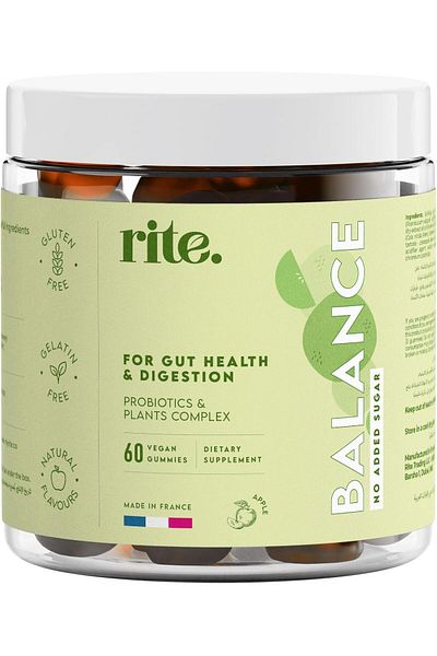 Riteks Rite Balance sugar-free Vitamin Gummies | Probiotics, Botanicals, Chromium, L-carnitine | Ensure a b