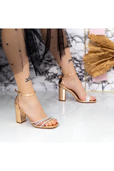 mei Sandale Dama cu Toc gros 2RG18 Champagne