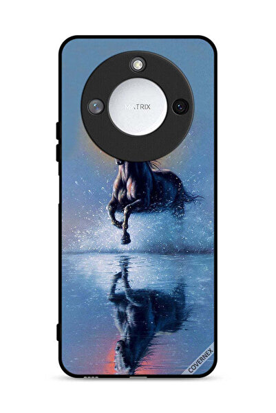 Covernex غطاء حماية لهاتف Honor X60 5G، رسم حصان يركض في الماء