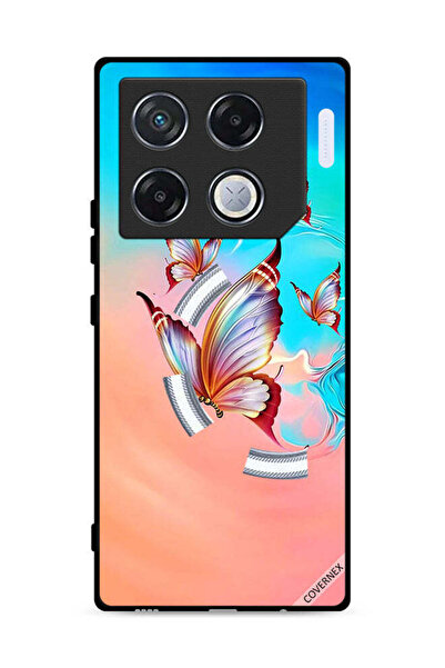 Covernex غطاء حماية لهاتف Infinix GT 20 Pro 5G بنقشة فراشات تحلق فوق لون الطلاء