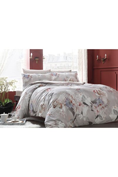 Taç Double satin bed linen, 6 pieces, Tac Delux, Digital Lyric