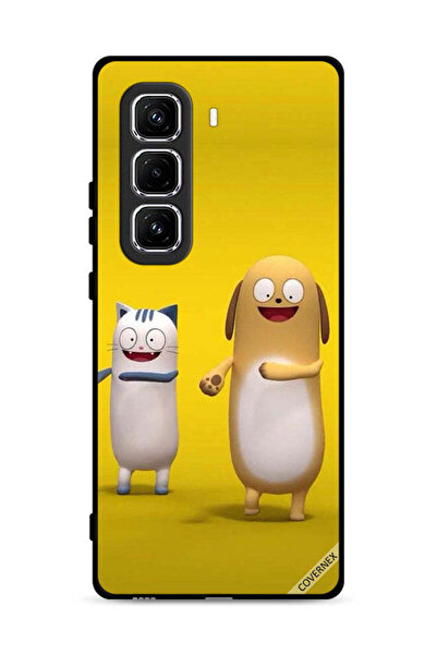 Covernex غطاء حماية لهاتف Infinix Hot 50 Pro Plus 4G بتصميم قصة القط والكلب