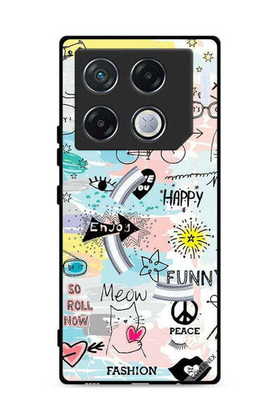 Covernex غطاء حماية لجهاز Infinix GT 20 Pro 5G بتصميم Doodle Meow Enjoy
