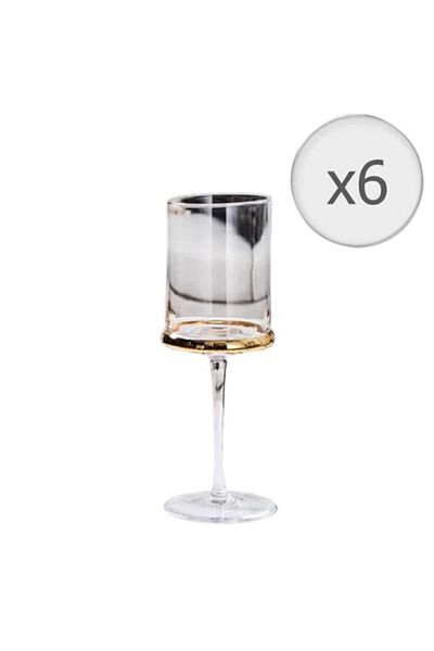 LUXXO Set 6 glasses for wine, crystal, Chaud, 400ml
