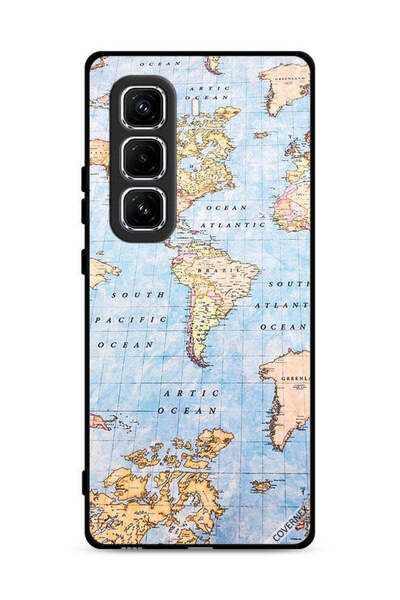 Covernex غطاء حماية لهاتف Infinix Hot 50 Pro Plus 4G بتصميم خريطة العالم