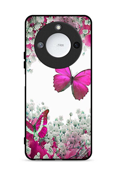 Covernex غطاء حماية لهاتف Honor X60 5G برسومات فراشات جميلة وورود صغيرة