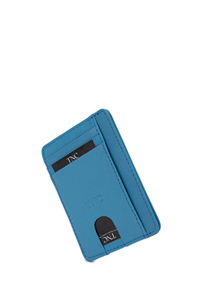 Tamer Tanca Unisex Genuine Leather Blue Card Holder