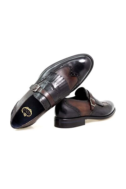 FRANCO CALVANI Brown Laceless Genuine Leather Men's Shoes