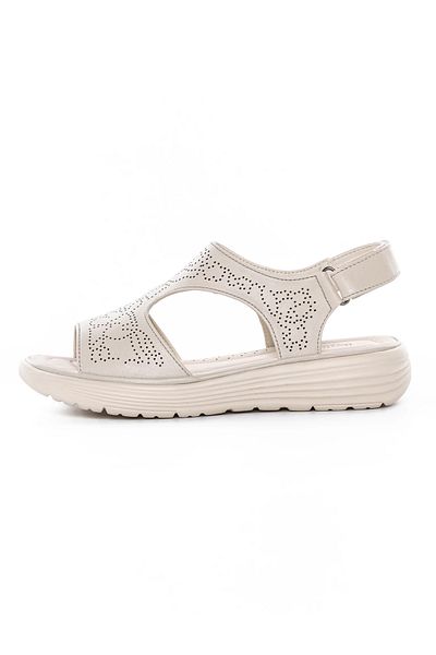 Berliner Women's Sandals with Low Sole 56686 Cream |
