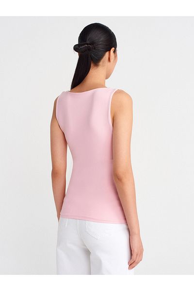 Dilvin 20977 Thick Strap Polyamide Undershirt-Powder Pink