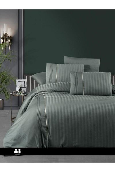 First Choice Luxury cotton satin bed linen 6 pieces, First Choice, Moda life, green
