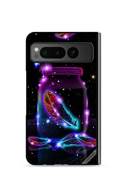 Covernex غطاء حماية لهاتف جوجل بيكسل فولد 5G بنقشة ريش في جرة