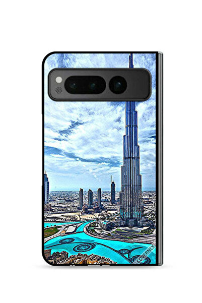 Covernex غطاء حماية لهاتف جوجل بيكسل فولد 5G، برج خليفة، غيوم تلامس السحاب