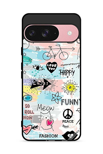 Covernex غطاء حماية لجهاز Google Pixel 9 بتصميم Doodle Meow Enjoy