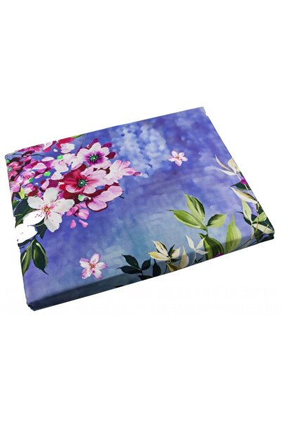 Taç 6-piece satin double bed linen with flowers, duvet cover 200x220cm, Tac Delux Digital Daphne