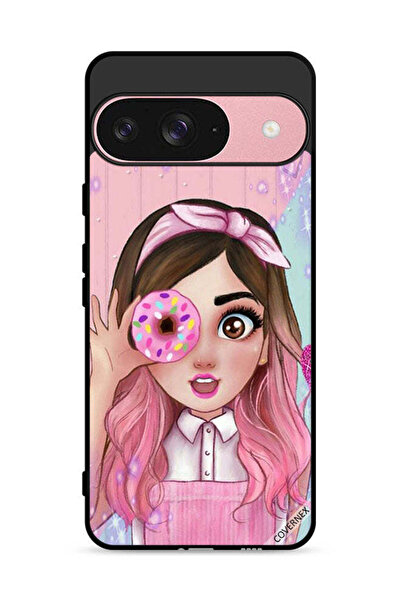 Covernex غطاء حماية لجهاز جوجل بيكسل 9 بتصميم فتاة محبة للدونات