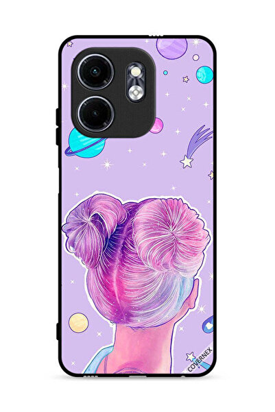 Covernex غطاء حماية لهاتف إنفينيكس سمارت 9 4G برسومات فتاة ونجوم الفضاء