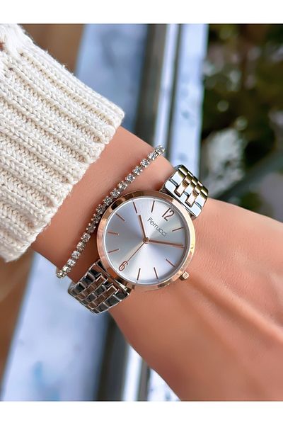 Ferrucci Steel Cord Women's Wristwatch 3 Atm Waterproof with 2 Years Warranty Mechanism