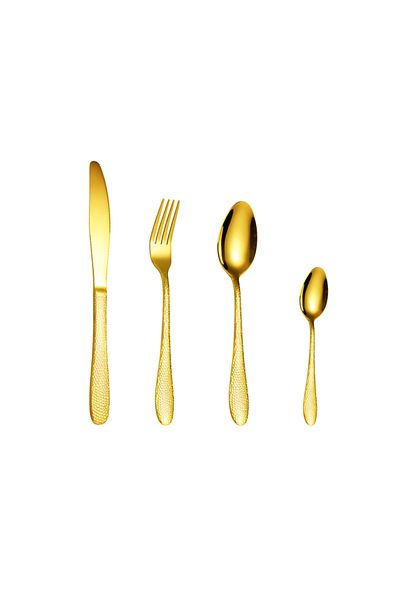 Trendy's Set of 4 cutlery, stainless steel, TRENDY'S, gold