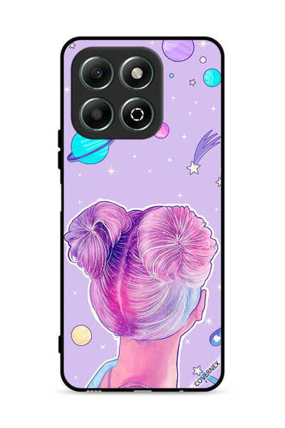 Covernex غطاء حماية لهاتف Honor X6b 4G برسومات فتاة ونجوم الفضاء