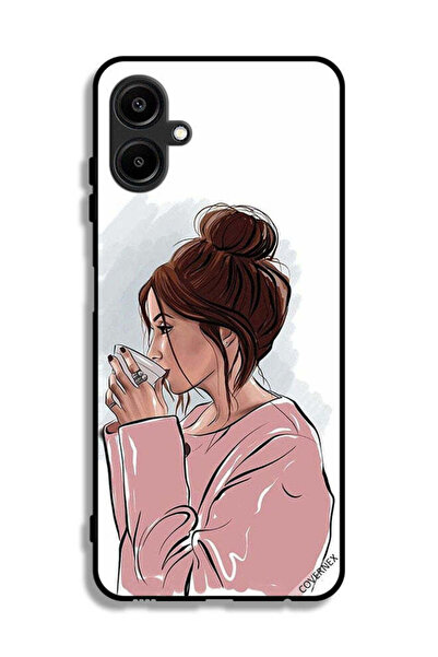 Covernex غطاء حماية لهاتف سامسونج جالاكسي M06 5G، رسم فتاة تشرب الشاي