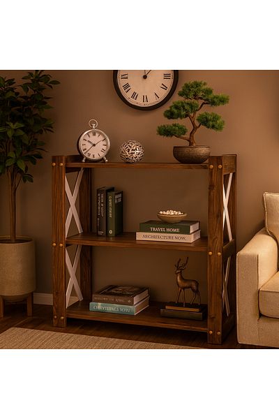Kreslo Stylish three-shelf table for entryways and corners - Height: 80 cm, Width: 73 cm, Depth: 27 cm
