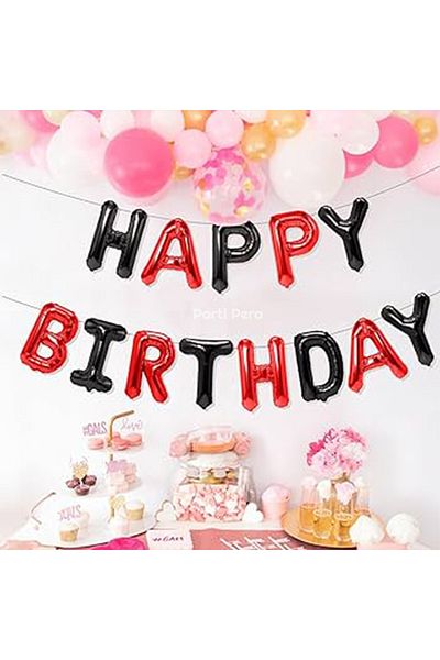 parti pera Happy Birthday Foil Balloon Birthday Balloon Set Number Foil Balloon