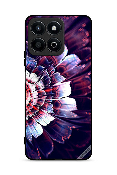 Covernex غطاء حماية لهاتف Honor X7c 4G مزين بزهرة كبيرة على الجانب الأيسر