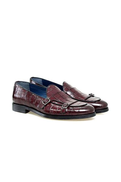FRANCO CALVANI Bordo Color Laceless Genuine Leather Men's Shoes