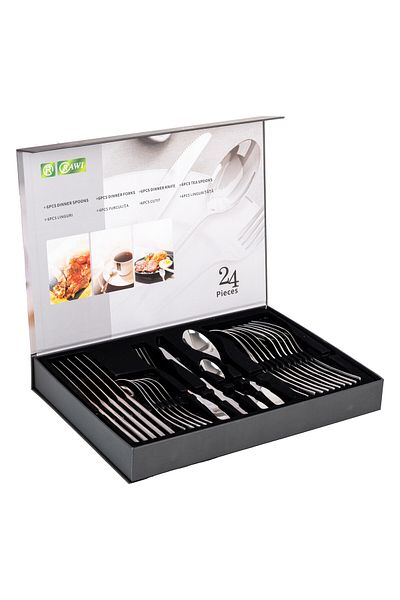 Trendy's RAWI 24-Piece Stainless Steel Cutlery Set – Modern and Minimalist Design