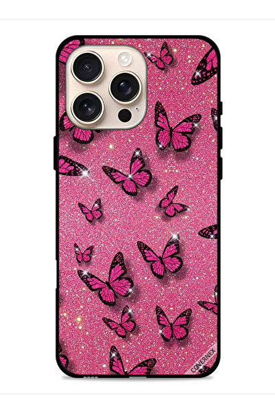 Covernex غطاء حماية لهاتف Apple iPhone 16 Pro Max برسومات لامعة وفراشات