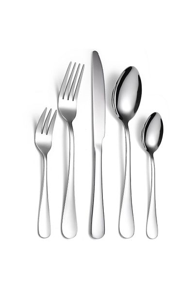 Trendy's Set of 5 stainless steel cutlery, TRENDY'S, chrome