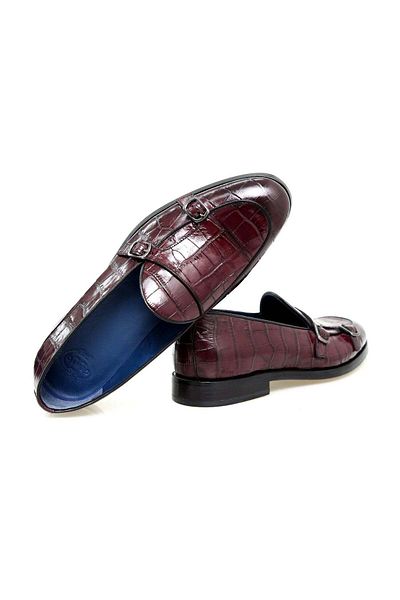 FRANCO CALVANI Bordo Color Laceless Genuine Leather Men's Shoes