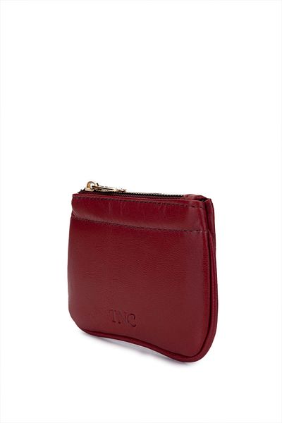 Tamer Tanca Unisex Genuine Leather Claret Red Card Holder