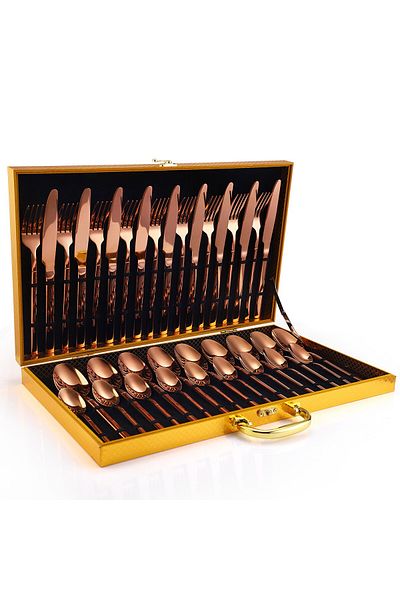 Trendy's 36-piece stainless steel cutlery set, TRENDY'S, luxury edition, rose