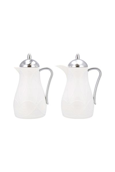 Dallaty white and silver plastic flask 1L 2 pcs
