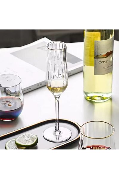 LUXXO Set 6 champagne glasses, crystal, Incanto, 145ml