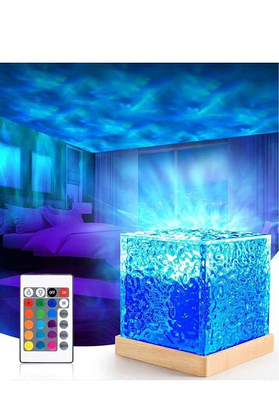 bgm Projector Lights Ocean Wave, Romantic LED Light Crystal Table Lamp