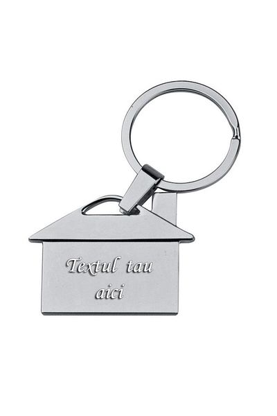 dalimag Metal Keychain in House Shape Engraved with Your Text