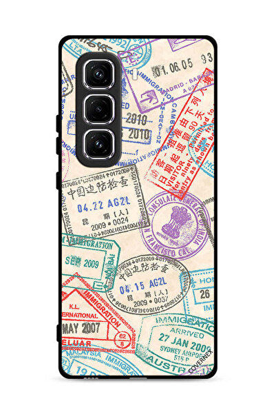 Covernex غطاء حماية لهاتف Infinix Hot 50 Pro Plus 4G بنقشة طوابع السفر