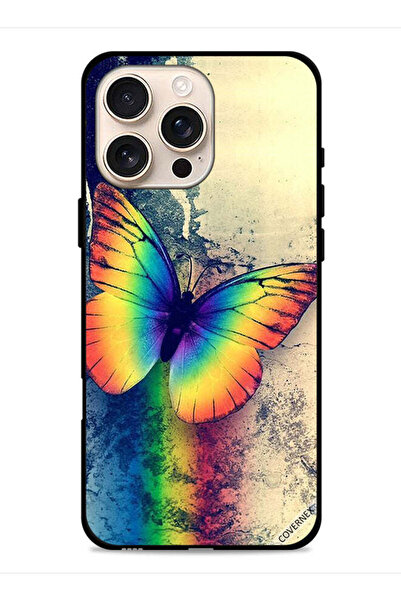 Covernex غطاء حماية لجهاز Apple iPhone 16 Pro Max بتصميم فراشة قوس قزح عتيقة