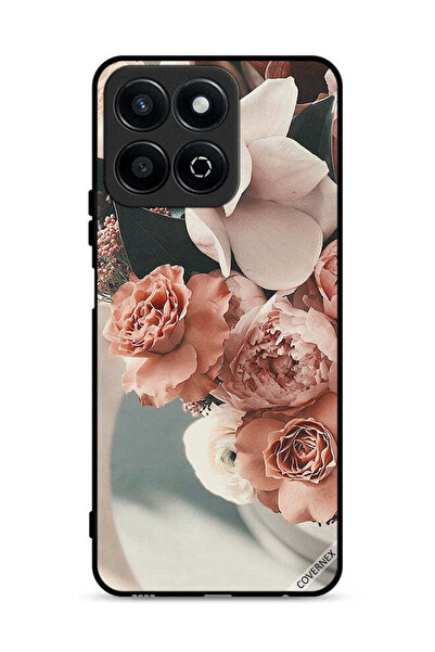 Covernex غطاء حماية لهاتف Honor Play 60 Plus 5G بنقشة زهور الخوخ الجميلة