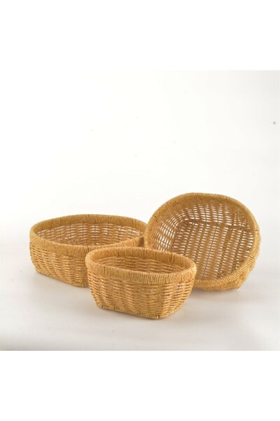 Tohana Hasır Üçlü Sepet