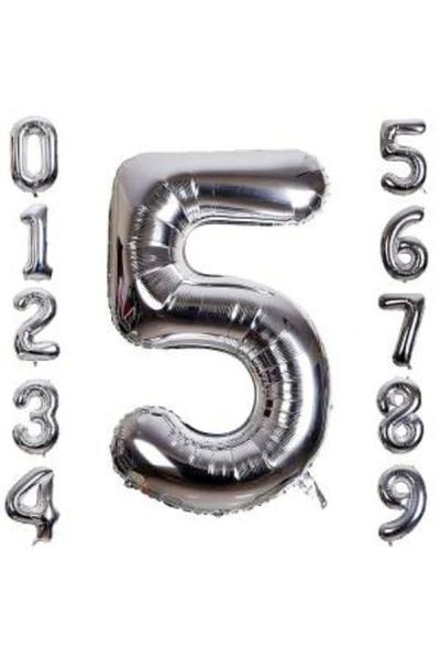 Beruflic Silver Color Foil Number Balloon 1 Meter