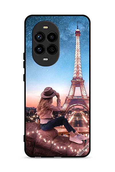 Covernex غطاء حماية لهاتف هواوي نوفا 13 برو 5G بتصميم فتاة القبعة وبرج إيفل