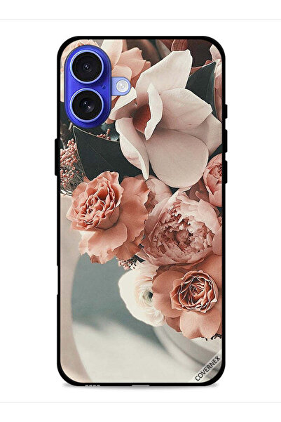 Covernex غطاء حماية لجهاز Apple iPhone 16 Plus بنقشة باقة من أزهار الخوخ الجميلة