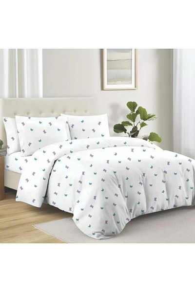 Pucioasa 100% cotton 4-piece bed linen with butterflies, Deluxe Pucioasa, Della