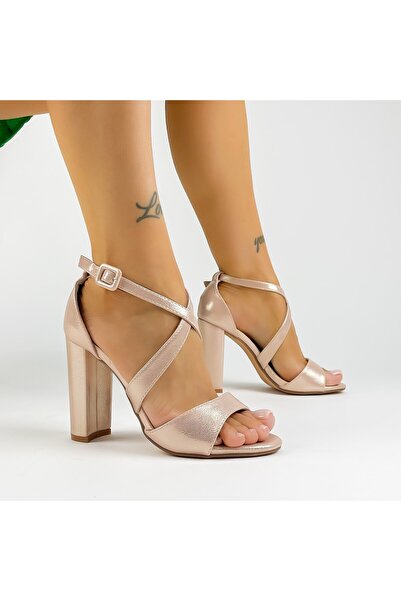 mei Sandale Dama cu Toc gros XKK537 Champagne |