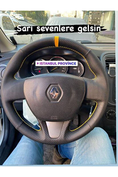 Detay Direksiyon Kılıfı Tam Kaplayan Renault Symbol 2014-17 Noktalı Karbon De...