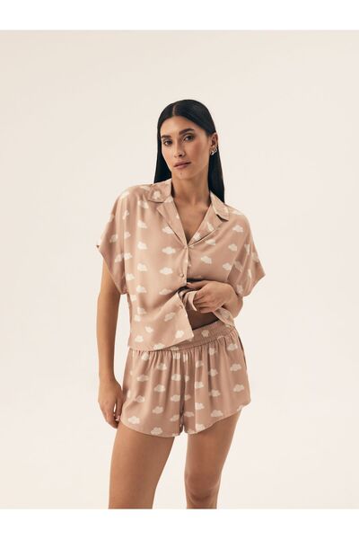 Henderson Fashionable and subtle loose women's pajama with V neckline and soft material shirt & short | Nubes